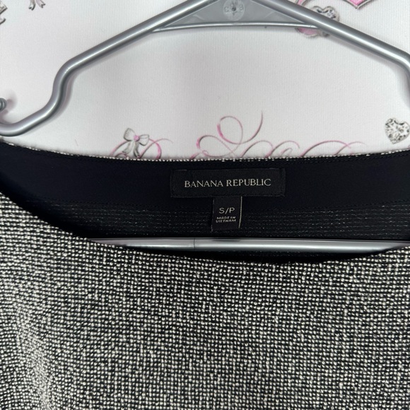 Banana republic top bell bottom hem sleeves flare cute tweed style black white - Picture 8 of 9